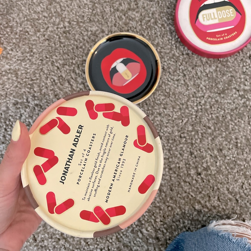 Jonathan Adler Full Dose Porcelain Coasters